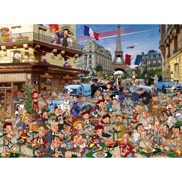 Ulica Paryża z widokiem na Wieże Eiffla, Ruyer Francois ( 4000el.) - Sklep Art Puzzle